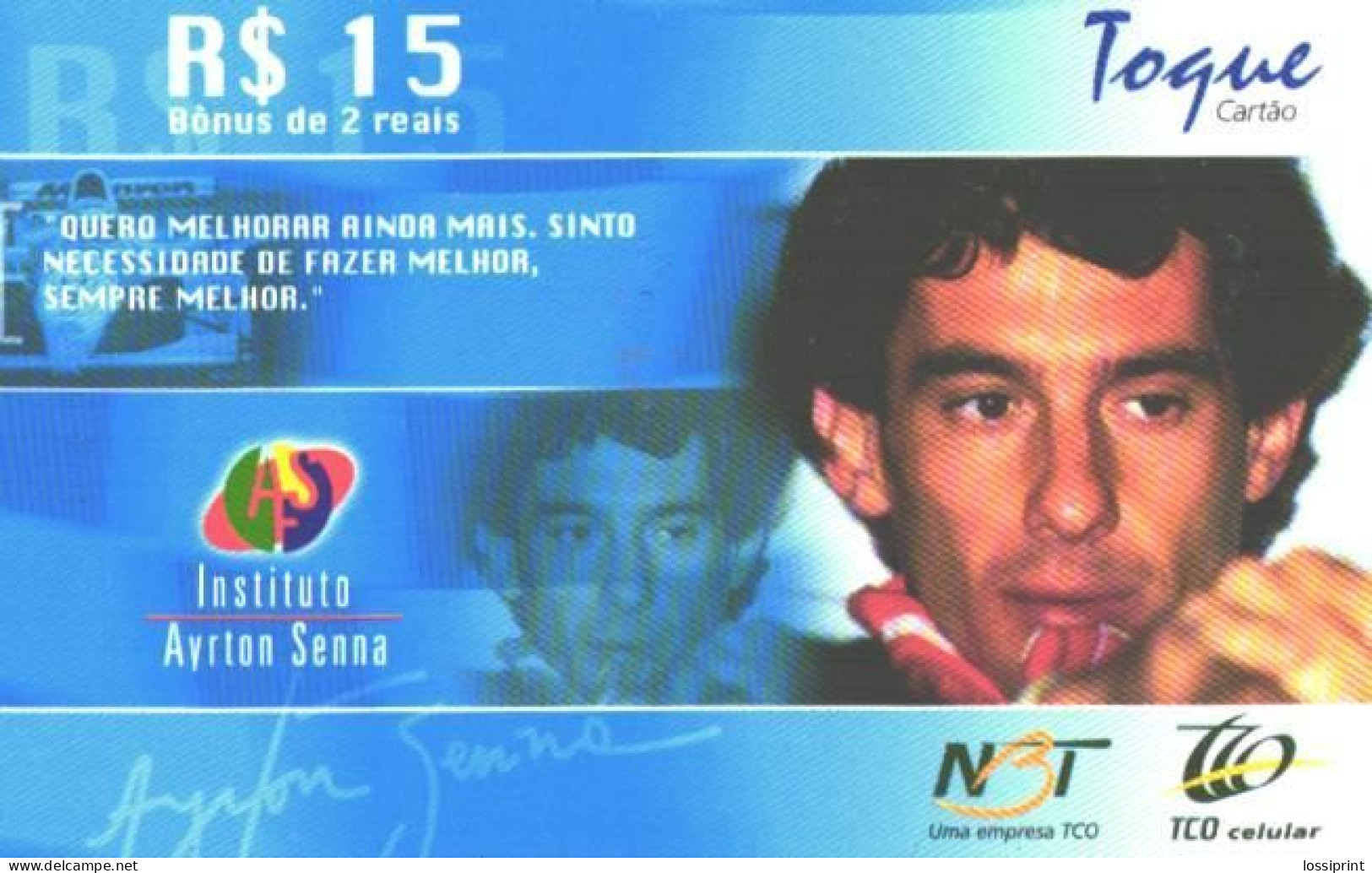 Brazil:Brasil:Used Phonecard, Togue Cartau, 15R$, Ayrton Senna Institute, 2003 - Brasilien