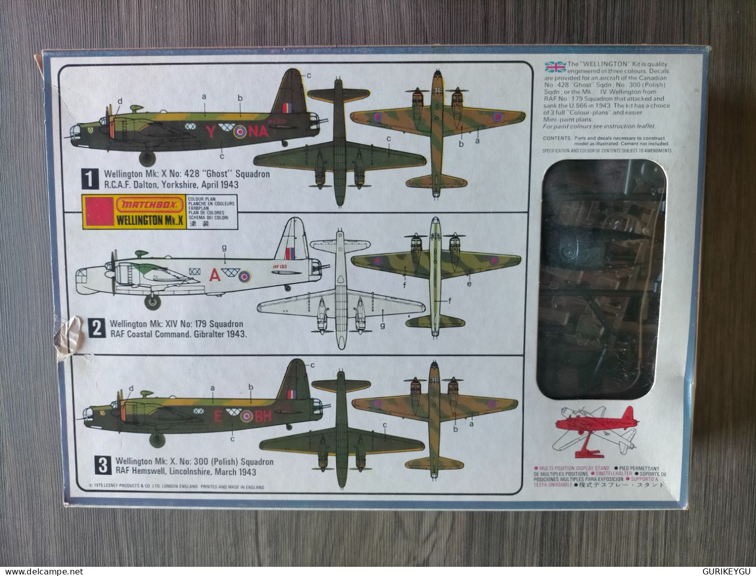 Maquette AVION 1/72 MATCHBOX WELLINGTON Mk.X édition Originale De 1975 Boite Bien 100% Complète 3 Choix De Décalcomanies - Aviazione