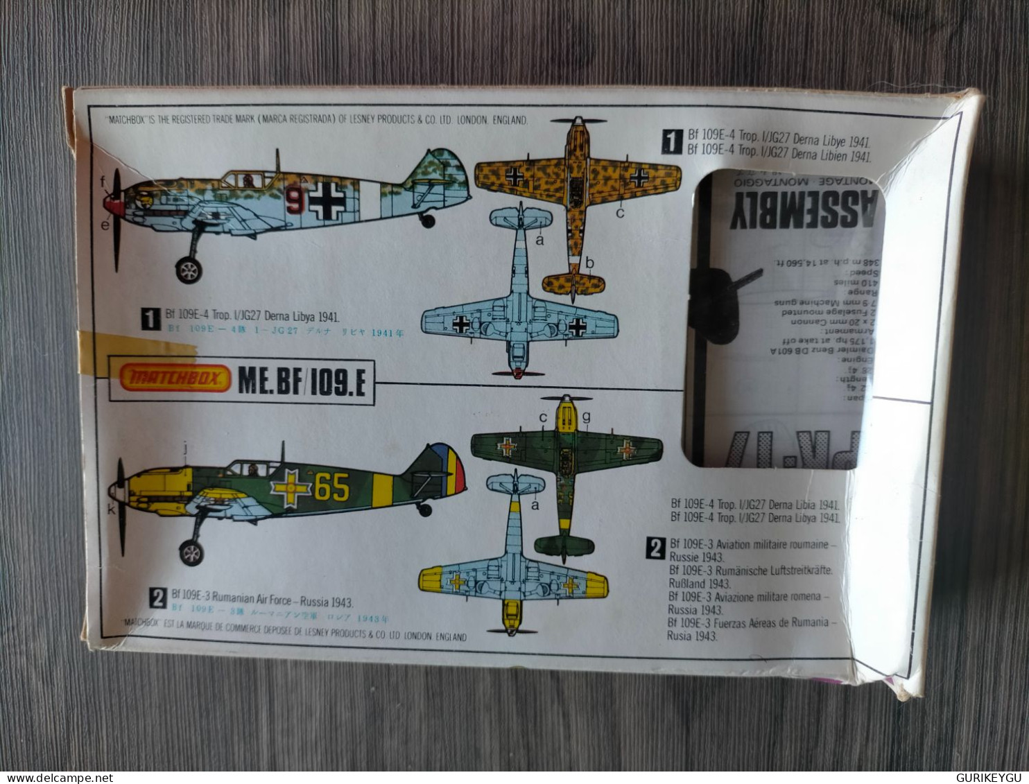 Maquette AVION 1/72 MATCHBOX PK-17 Me.Bf/ 109.E -3/4 édition Originale Année 70 Boite Bien 100% Complète - Aviazione