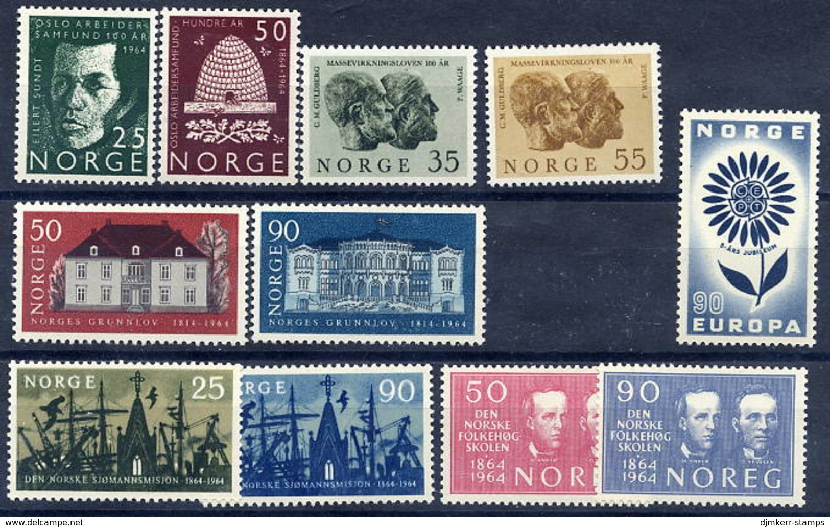 NORWAY 1964 Complete Commemorative Issues MNH / **. - Full Years