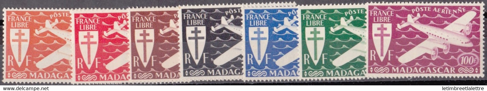 Madagascar - Poste Aérienne - YT N° 55 à 61 ** - Neuf Sans Charnière - 1943 - Poste Aérienne