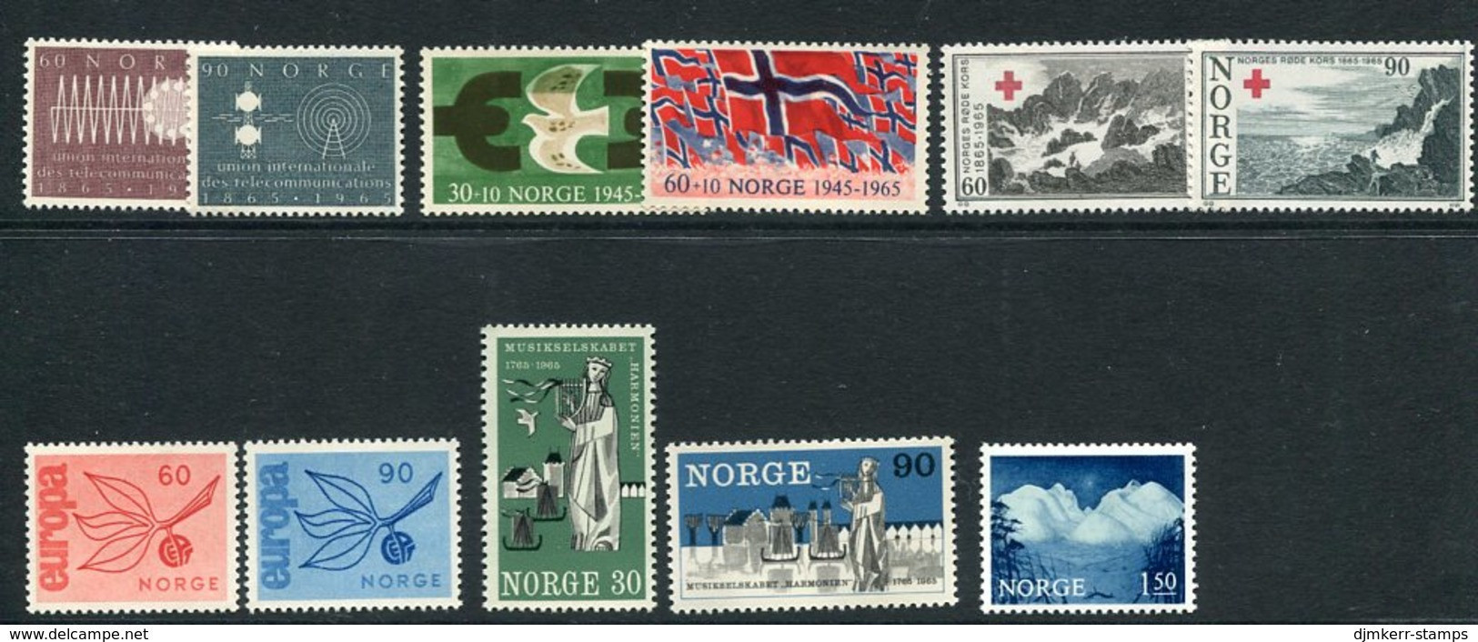 NORWAY 1965 Complete Year Issues MNH / **.  Michel 526-36 - Ganze Jahrgänge