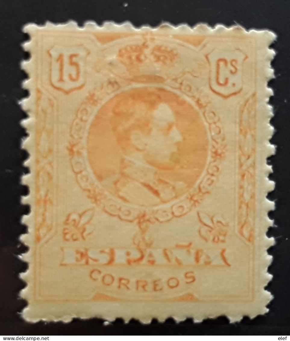 ESPANA ESPAGNE SPAIN 1909 Alfonso XIII,  Yvert No 246,  15 C JAUNE ORANGE Neuf ** MNH TB - Nuevos