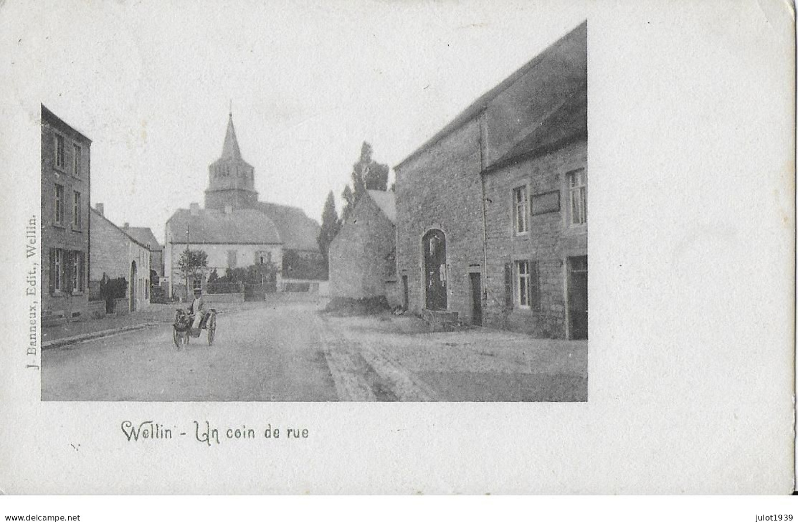 WELLIN..-- Le VILLAGE . ATTELAGE De CHIEN .  1901 Vers TROOZ ( Mr Jacques LAGASSE ) . Vverso . - Wellin