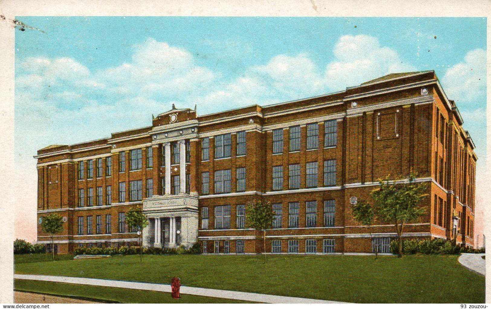 ETATS. UNIS. OHIO. CARTE POSTALE POSTAL POSTCARD USA WEST HIGH SCHOOL FIVE POINTS AKRON OHIO 1925. - Akron