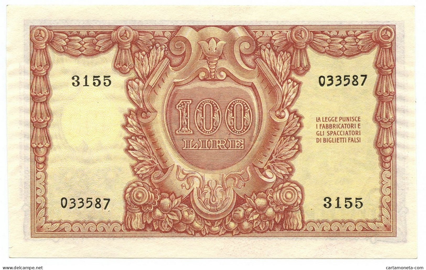 100 LIRE BIGLIETTO DI STATO ITALIA ELMATA DI CRISTINA 31/12/1951 QFDS - Other & Unclassified