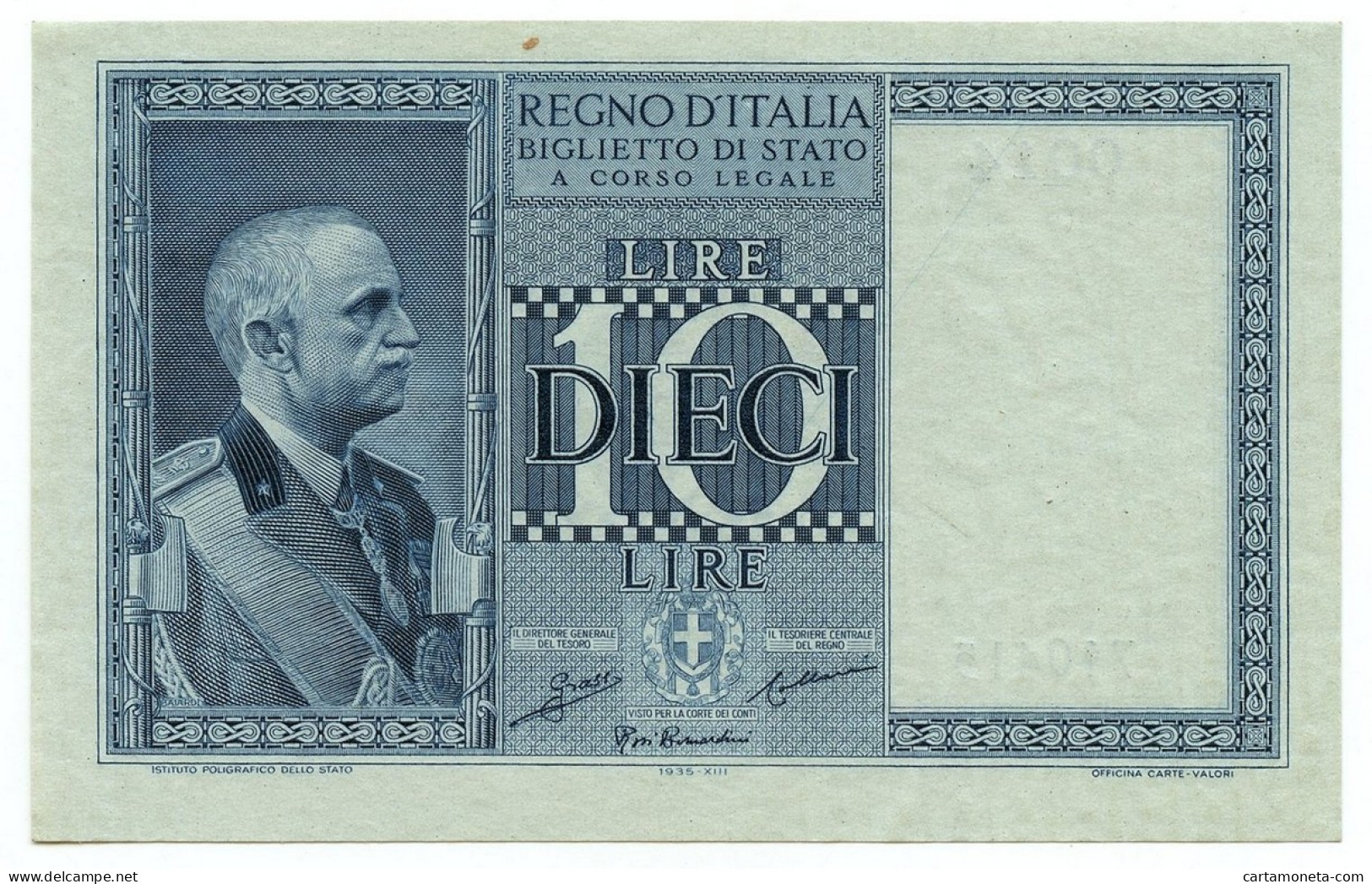 10 LIRE BIGLIETTO DI STATO VITTORIO EMANUELE III FASCIO 1935 XIII SUP+ - Andere