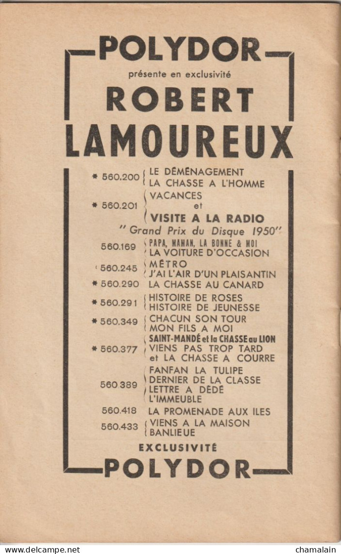 Robert LAMOUREUX - Ses Monologues Et Ses Poèmes - Exclusivité Poulidor - Recueil N° 5 - 1953. - Auteurs Français