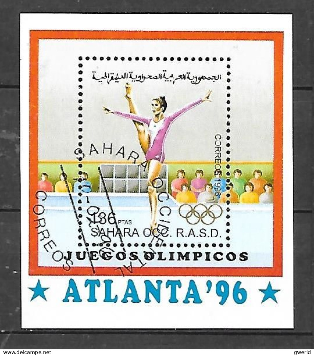 Sahara 1996 BLOC  Atlanta Olympics OBLITERE - Sahara Español