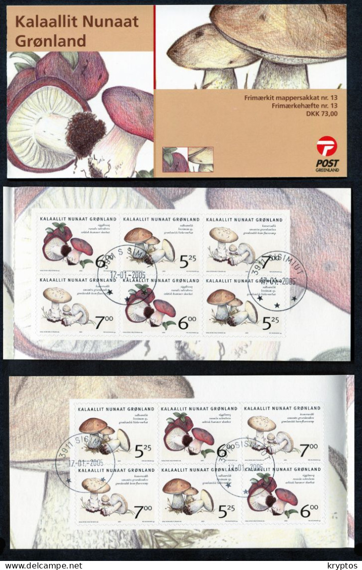 Greenland 2005. Mushrooms. Booklet Complet W. 12 Stamps (self-adhesive) - USED - Markenheftchen