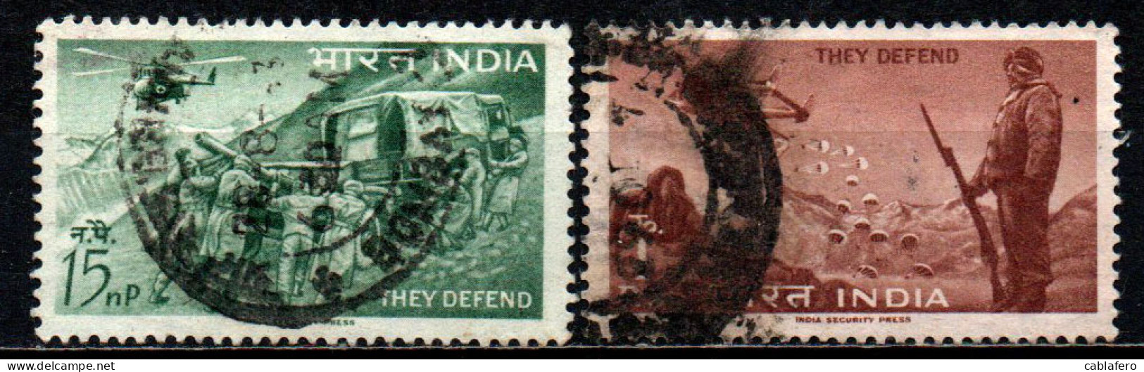 INDIA - 1963 - FORZE ARMATE DELL'INDIA - 16° ANNIVERSARIO DELL'INDIPENDENZA  - USATI - Gebraucht