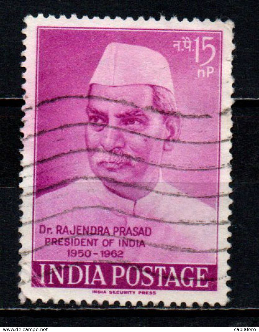 INDIA - 1962 - DR. RAJENDRA PRASAD - PRESIDENTE DELL'INDIA  (1950-62) - USATO - Gebraucht