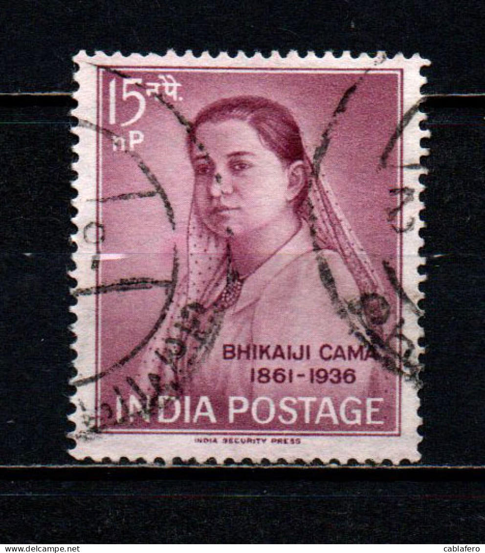 INDIA - 1962 - BHIKAIJI CAMA - LEADER DELLA LOTTA DI LIBERAZIONE DELL'INDIA - USATO - Usados