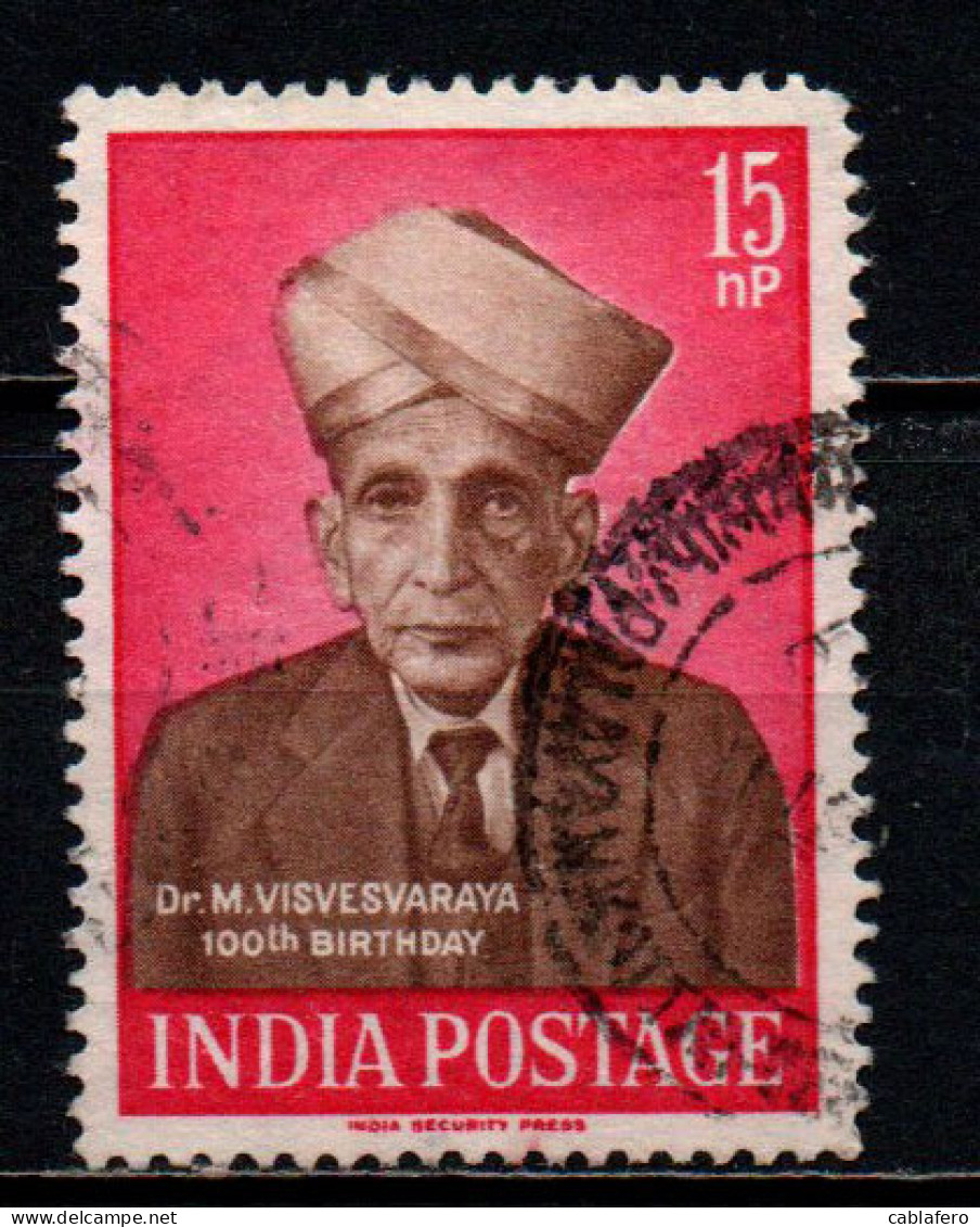 INDIA - 1960 - VISVESVARAYA - INGEGNERE E STATISTA - USATO - Gebraucht