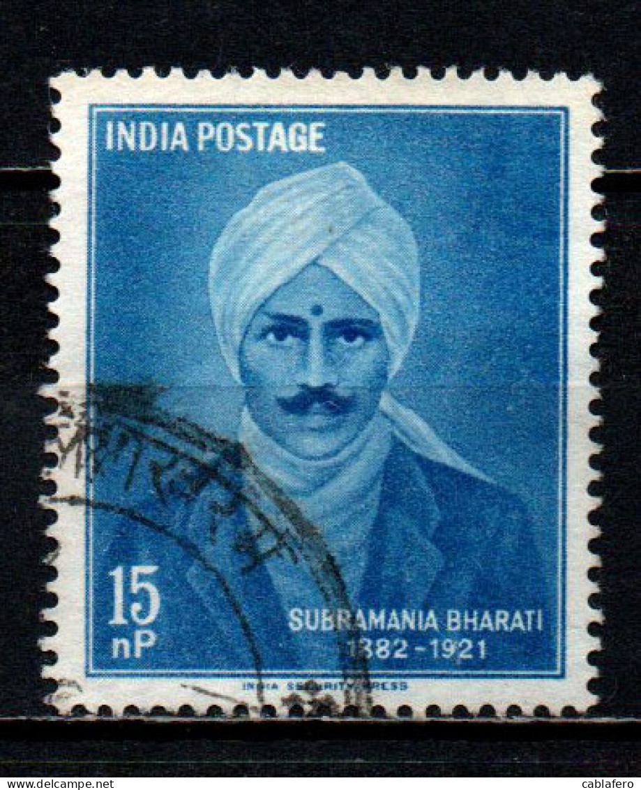 INDIA - 1960 - SUBRAMANIA BHARATI - POETA E STATISTA (1882-1921) - USATO - Gebraucht