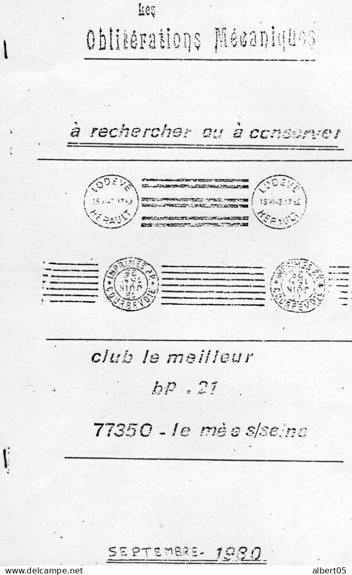 Les Oblitérations Mécaniques - Cachets Duplex - Daguins , Drapeau, Krag , Chambon ....30 Pages - Meccanofilia