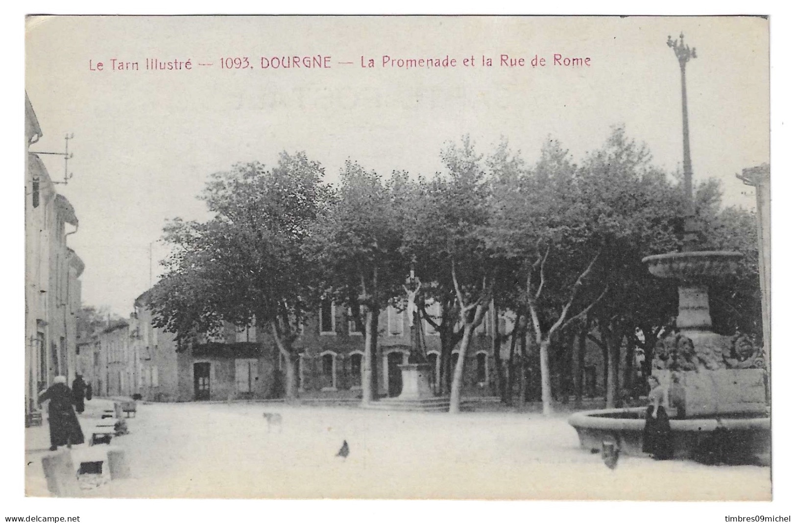 CPA Dourgne La Promenade Et La Rue De Rome - Dourgne