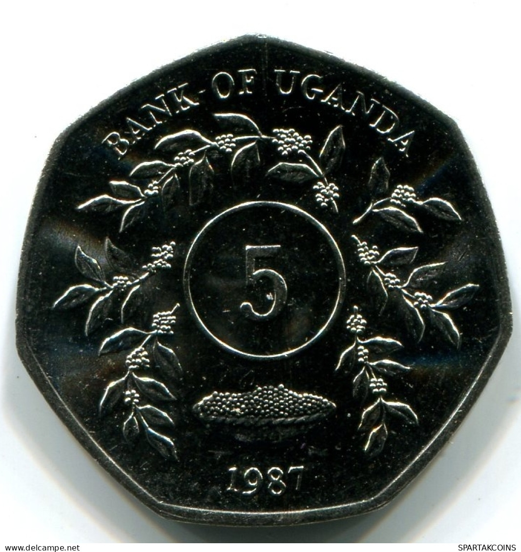 5 SHILLINGS 1987 UGANDA UNC Coin #W11301.U - Uganda