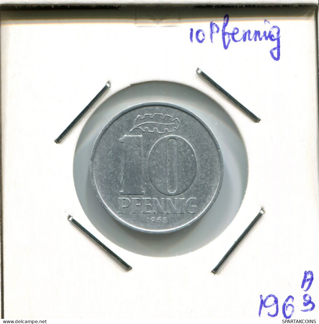 10 PFENNIG 1963 DDR EAST DEUTSCHLAND Münze GERMANY #AR758.D - 10 Pfennig