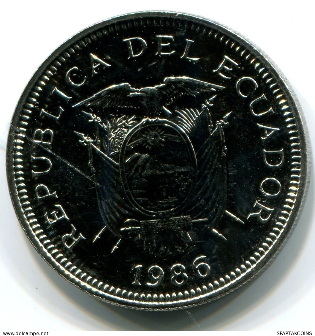 1 SUCRE 1986 ECUADOR UNC Coin #W11024.U - Equateur