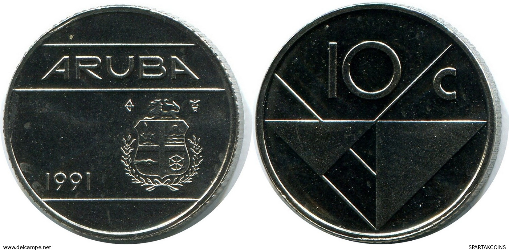 10 CENTS 1991 ARUBA Münze (From BU Mint Set) #AH077.D - Aruba