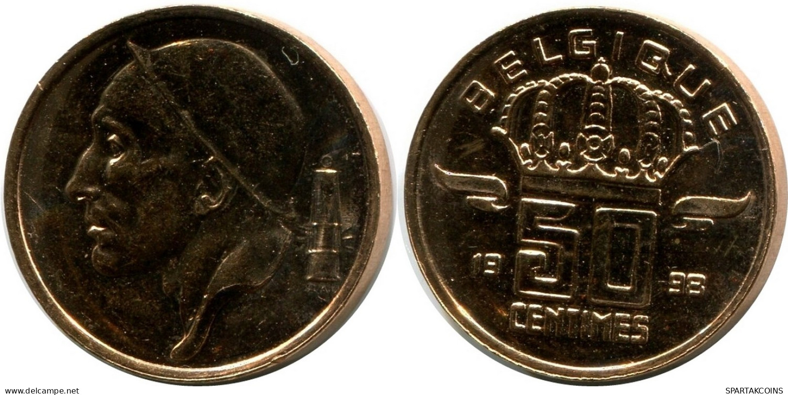 50 CENTIMES 1998 BELGIEN BELGIUM Münze UNC #M10013.D - 50 Cent