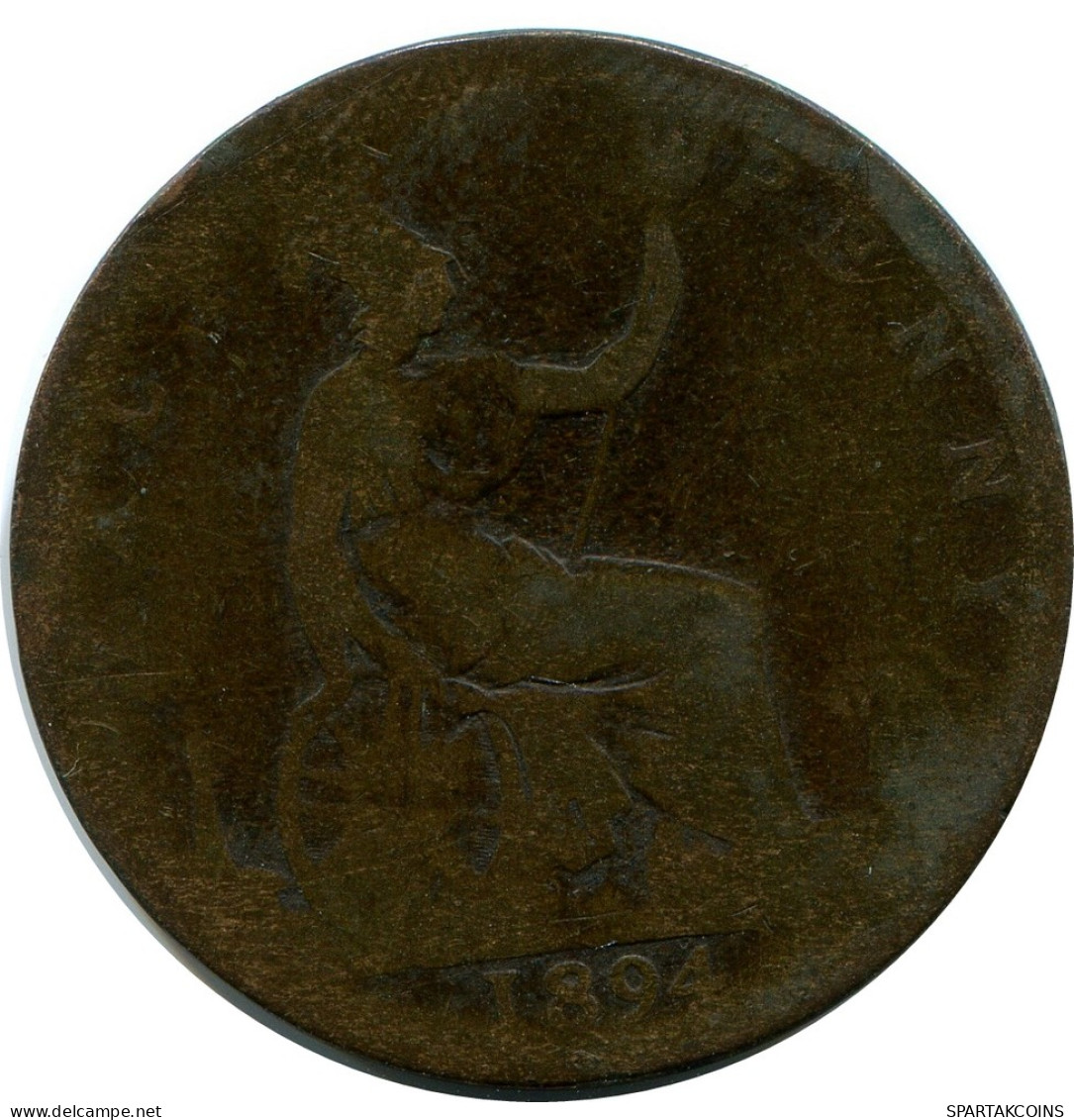 HALF PENNY 1894 UK GROßBRITANNIEN GREAT BRITAIN Münze #AZ614.D - C. 1/2 Penny