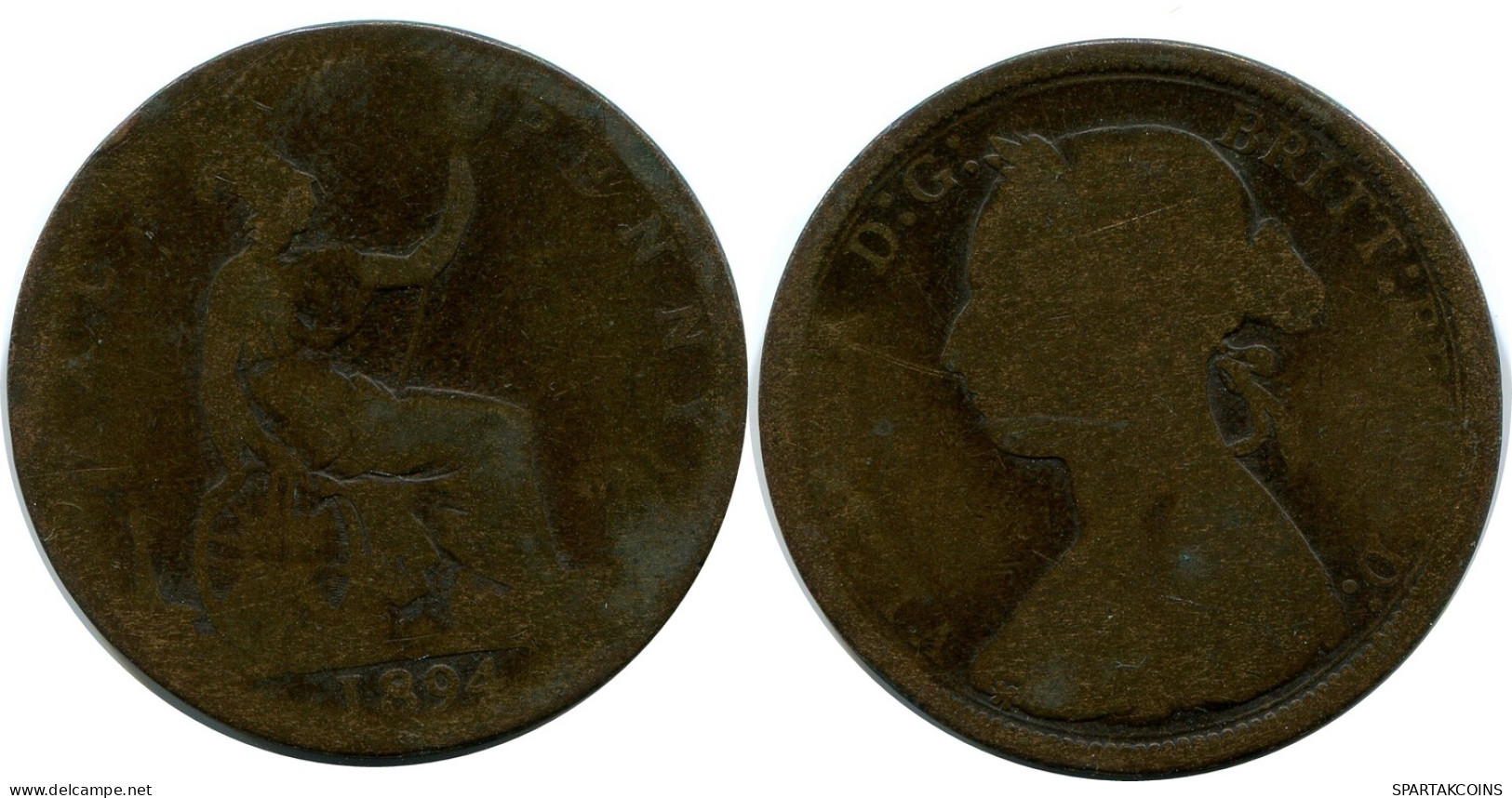 HALF PENNY 1894 UK GROßBRITANNIEN GREAT BRITAIN Münze #AZ614.D - C. 1/2 Penny