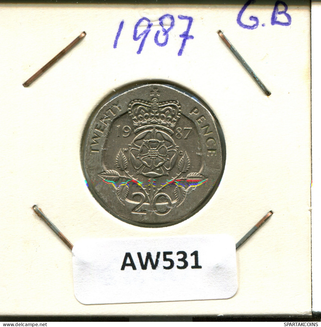 20 PENCE 1987 UK GROßBRITANNIEN GREAT BRITAIN Münze #AW531.D - 20 Pence