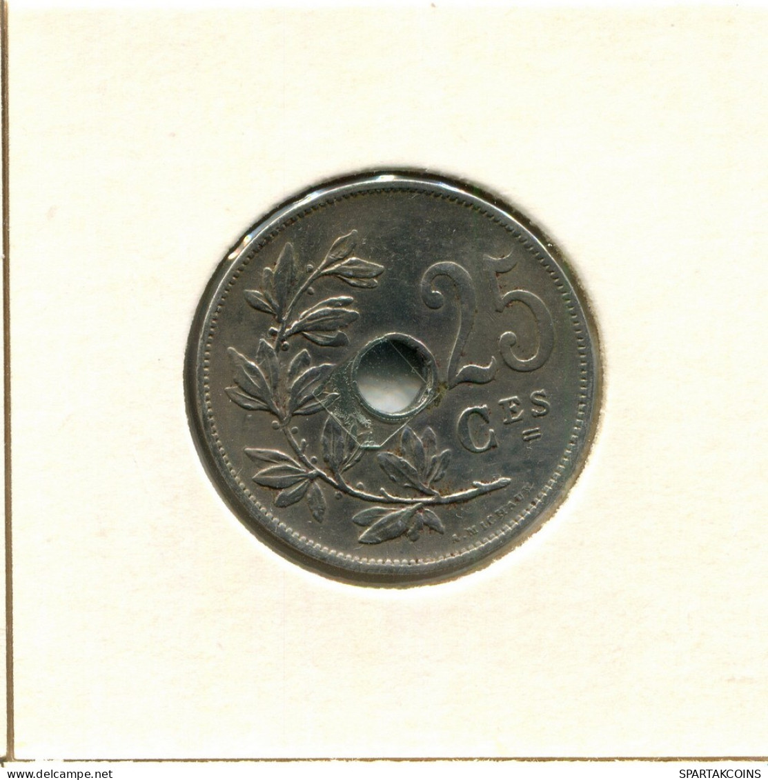 25 CENTIMES 1927 FRENCH Text BELGIQUE BELGIUM Pièce #BB262.F - 25 Cents