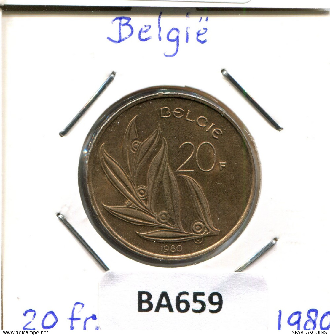 20 FRANCS 1980 DUTCH Text BÉLGICA BELGIUM Moneda #BA659.E - 20 Francs