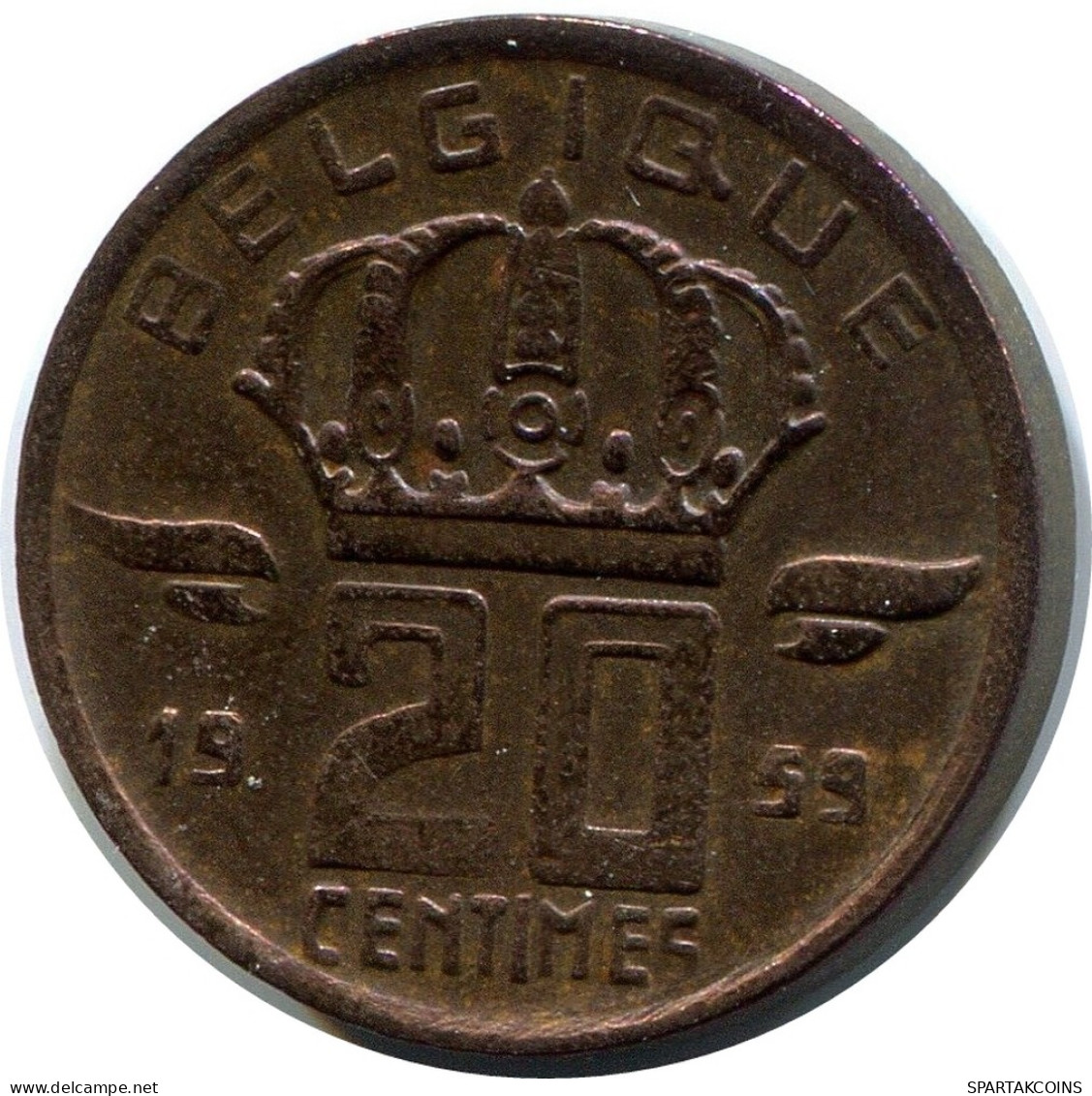 20 CENTIMES 1959 DUTCH Text BELGIUM Coin #BA397.U - 25 Cent