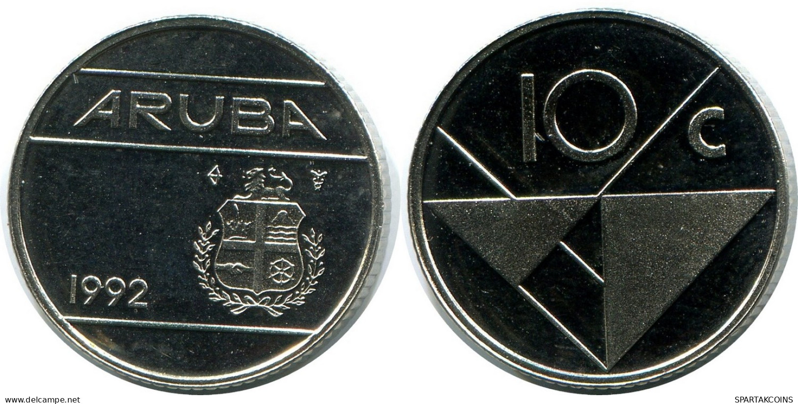 10 CENTS 1992 ARUBA Münze (From BU Mint Set) #AH078.D - Aruba