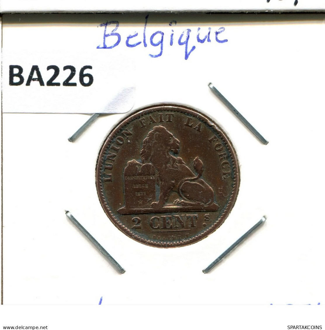 2 CENTIMES 1874 FRENCH Text BÉLGICA BELGIUM Moneda #BA226.E - 2 Centimes