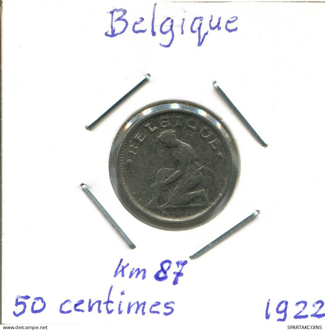 50 CENTIMES 1922 DUTCH Text BÉLGICA BELGIUM Moneda #BA345.E - 50 Centimes