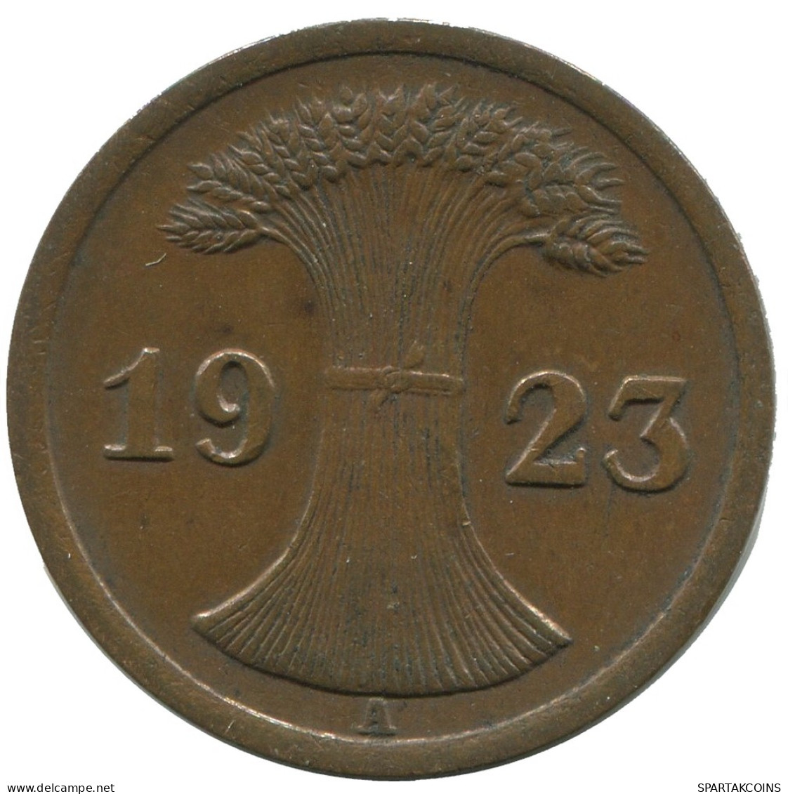 2 RENTENPFENNIG 1923 A DEUTSCHLAND Münze GERMANY #AD487.9.D - 2 Rentenpfennig & 2 Reichspfennig