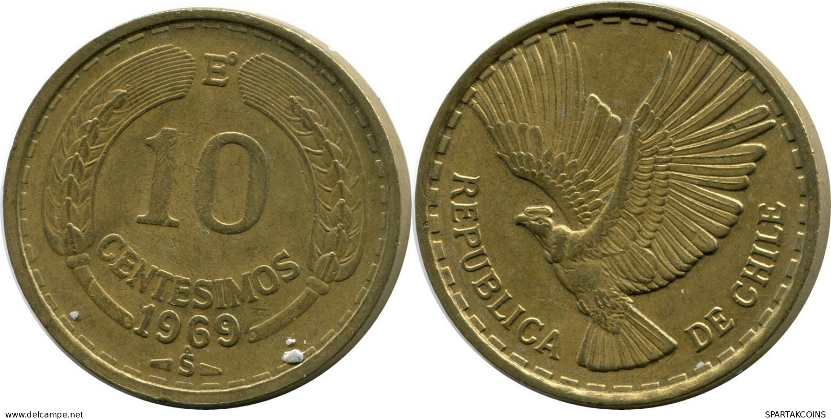 10 CENTESIMOS 1969 CHILI CHILE XF Pièce #M10193.F - Chili