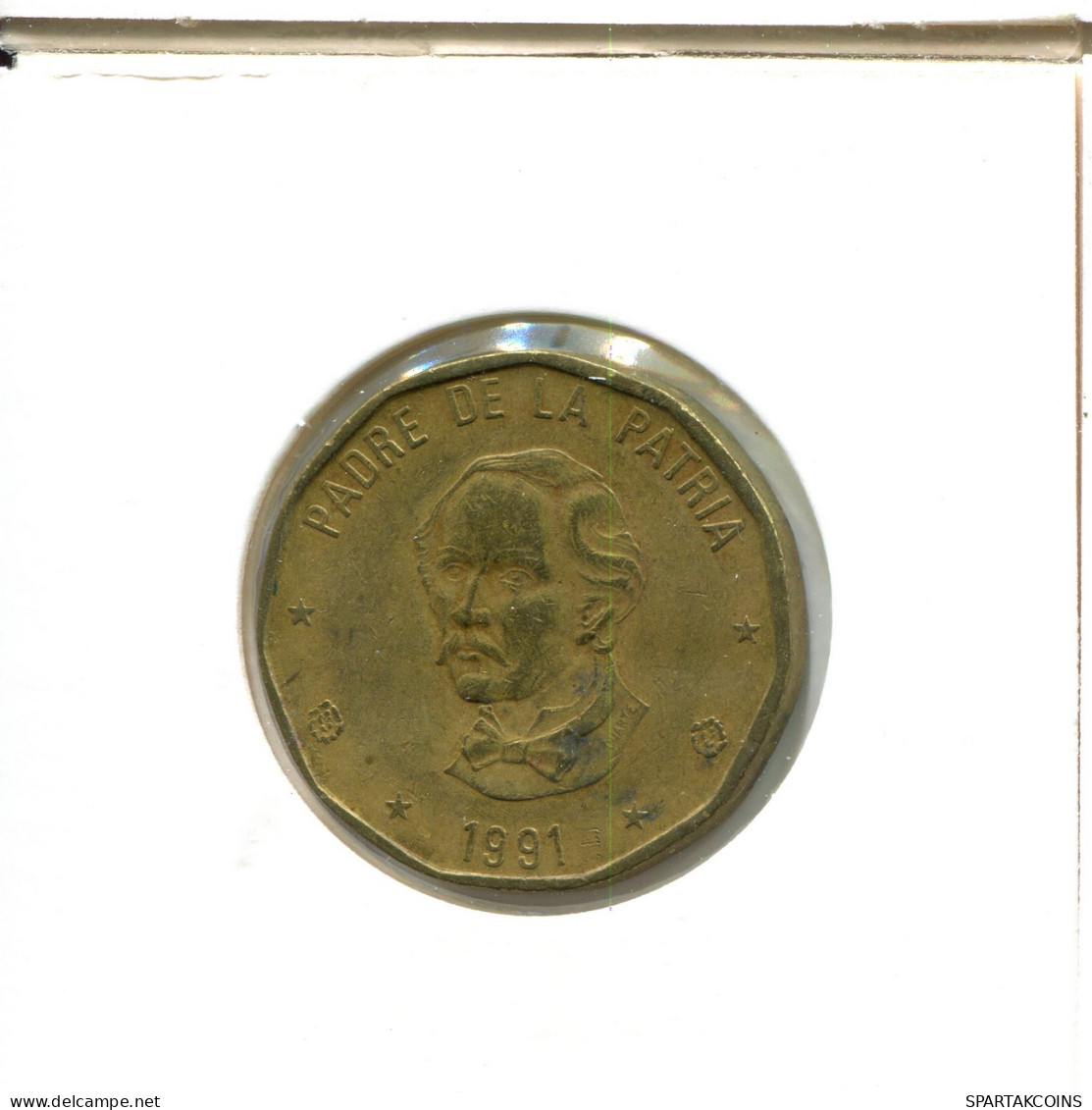 1 PESO 1991 DOMINICANA Moneda #AX524.E - Dominicaine