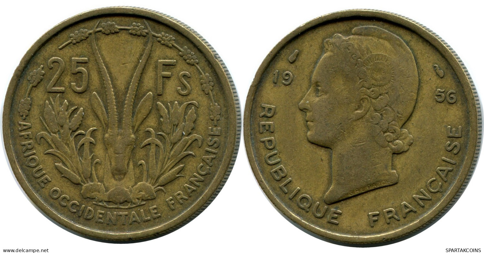 25 FRANCS 1956 FRENCH WESTERN AFRICAN STATES #AX883.F - África Occidental Francesa