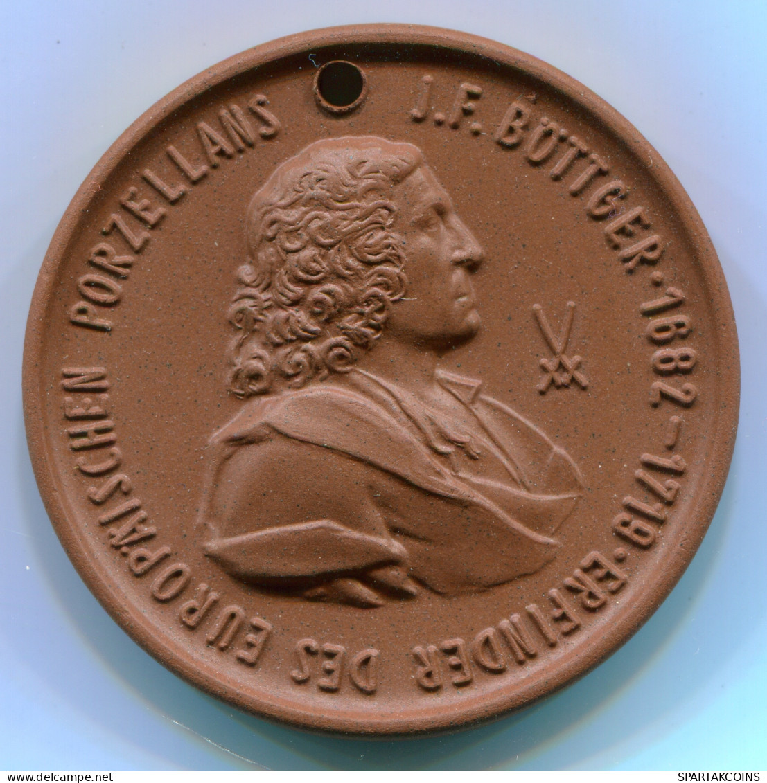 PORZELLANMEDAILLE BÖTTGER EHRUNG DDR 1982 PORZELLAN MEISSEN BRAUN #DE10334.3.F - Verzamelingen