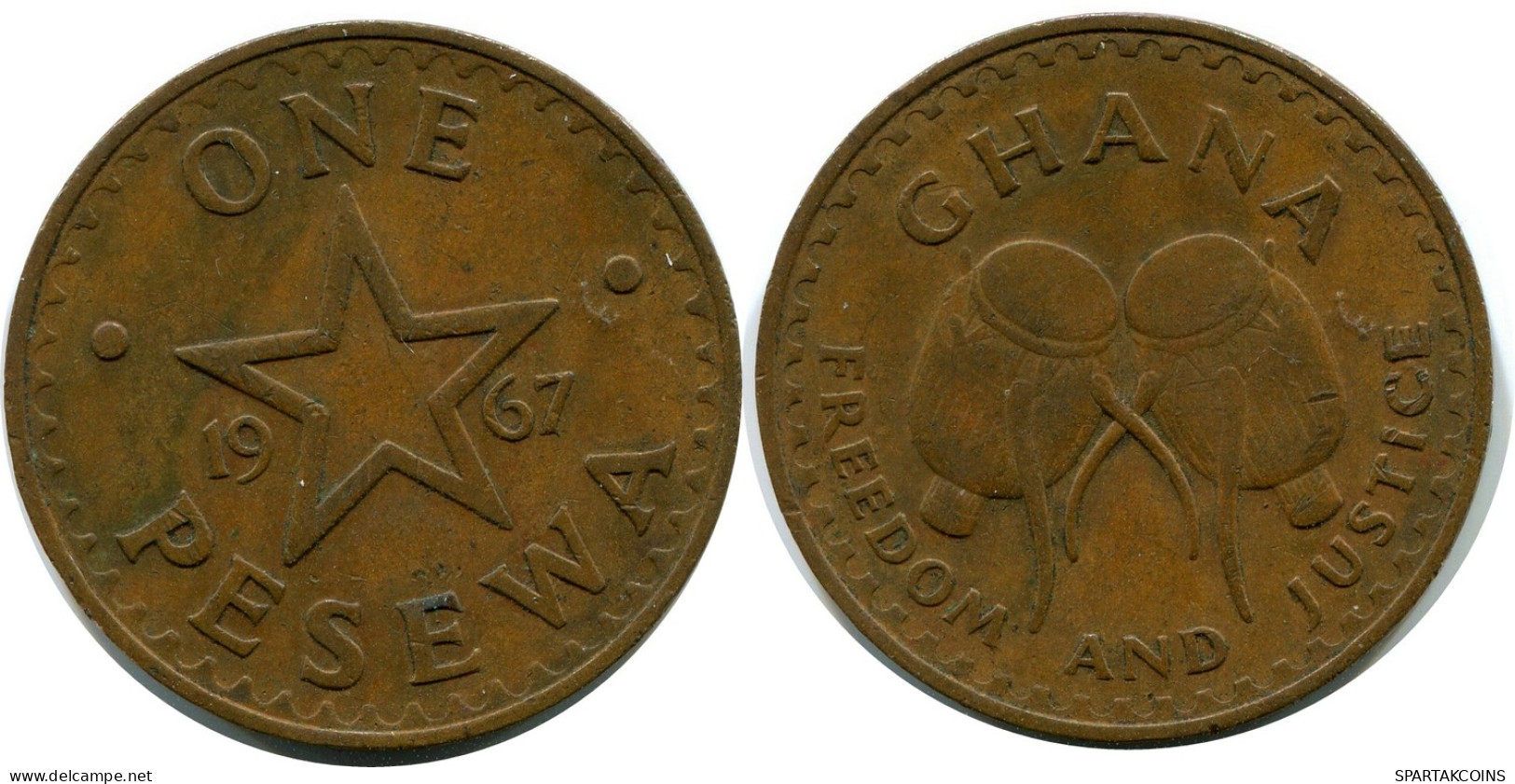 1 PESEWA 1967 GHANA Moneda #AX888.E - Ghana