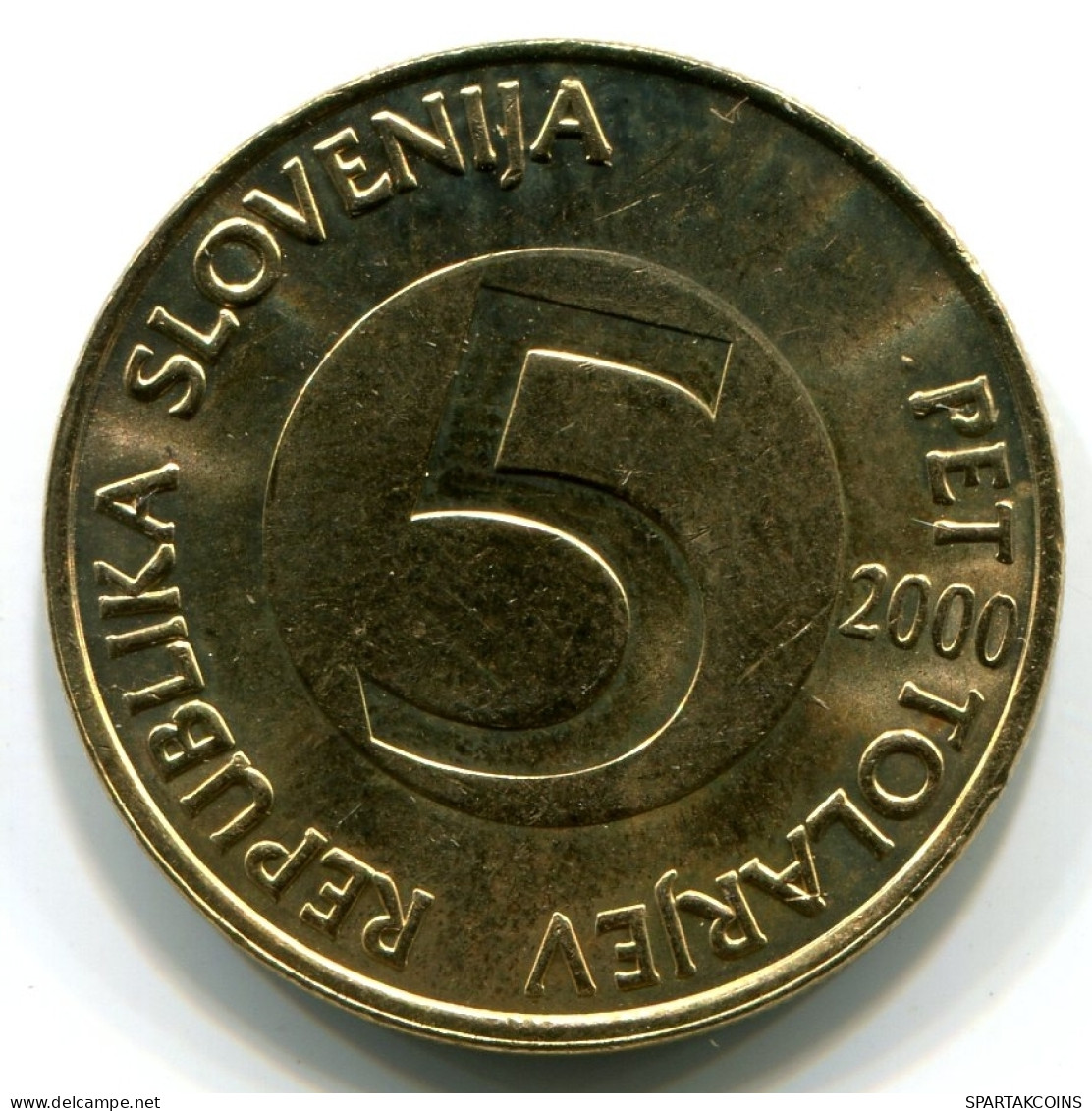 5 TOLAR 2000 SLOVENIA UNC Head Capricorn Coin #W11103.U - Slovenia