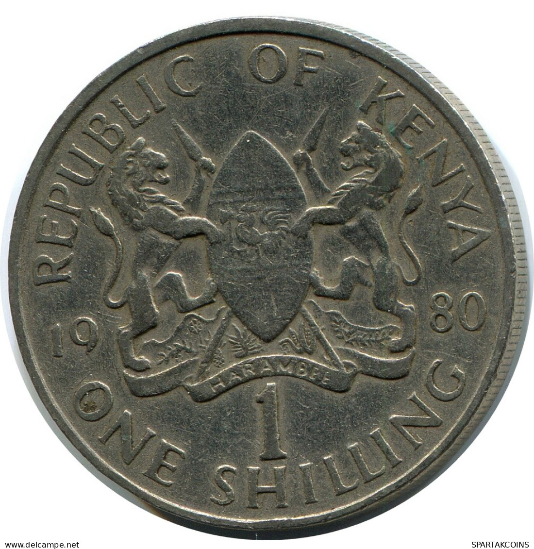 1 SHILLING 1980 KENYA Pièce #AZ191.F - Kenya