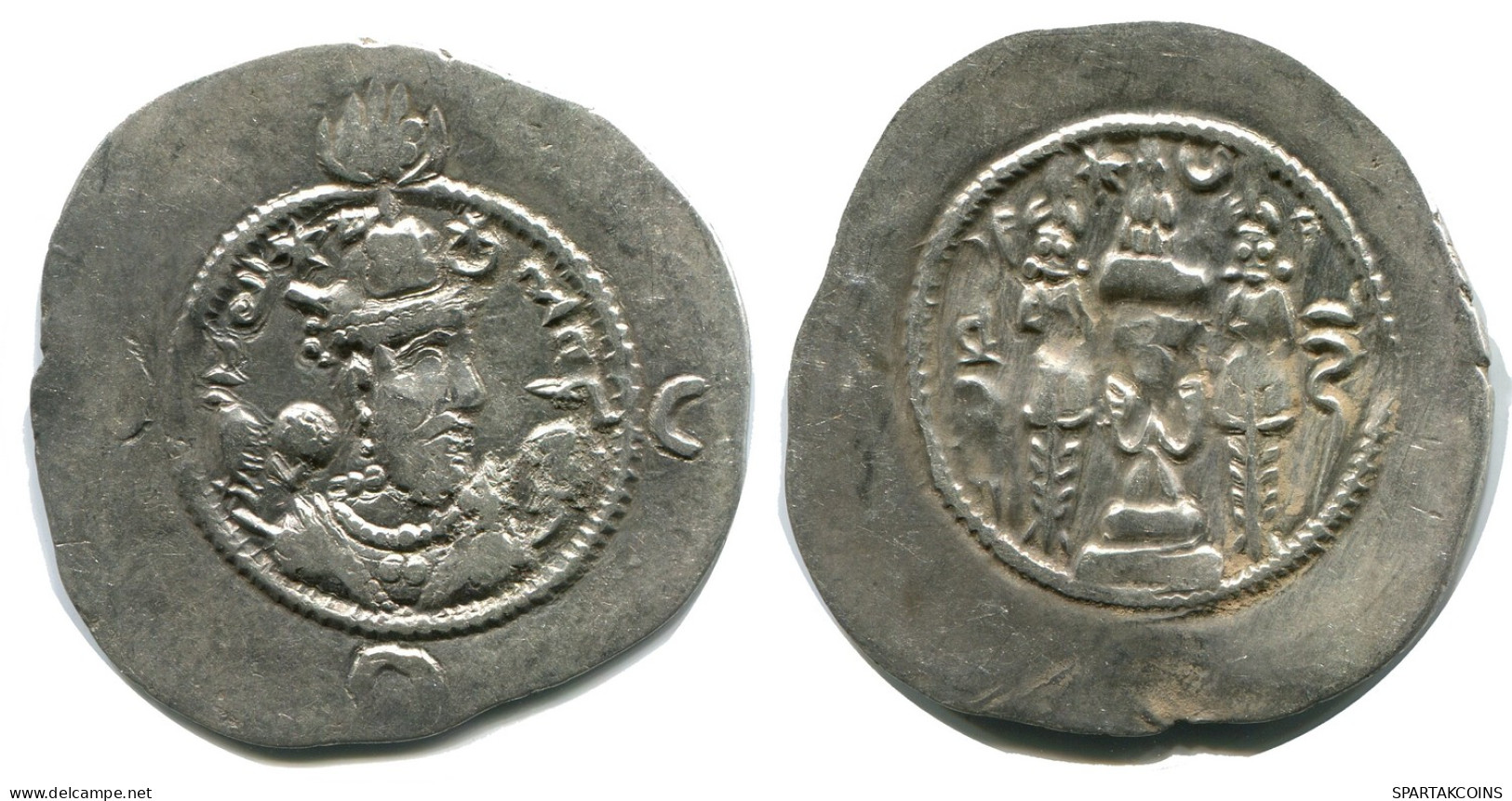 SASSANIAN KHUSRU I AD 531-579 AR Drachm Mitch-ACW.1028--1072 #AH222..E - Orientale