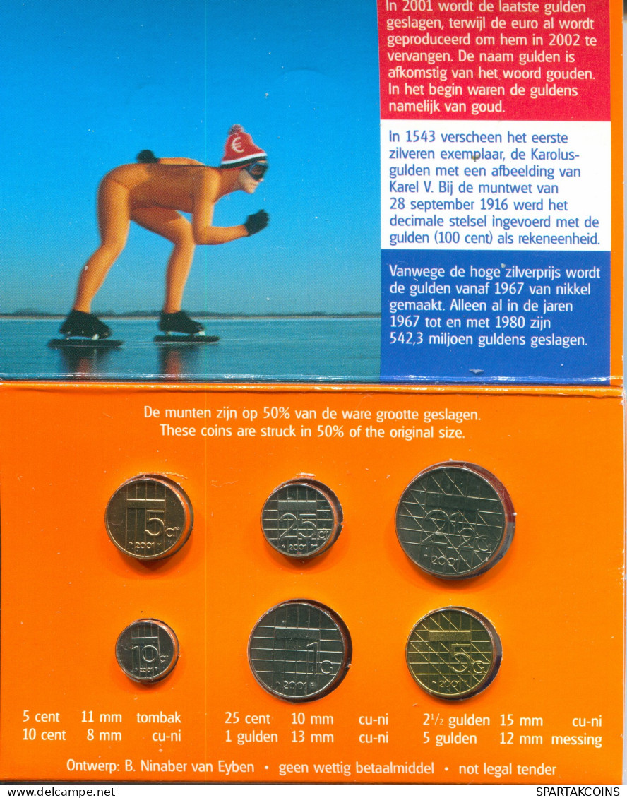 NEERLANDÉS NETHERLANDS 2001 MINI Moneda SET 6 Moneda RARE #SET1051.7.E - Mint Sets & Proof Sets