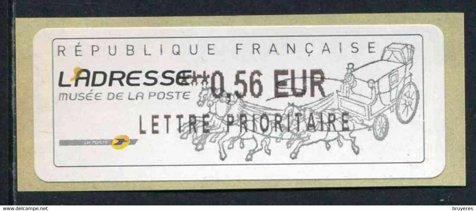 LISA 2 De 2009 - " ***0,56 EUR LETTRE PRIORITAIRE - MALLE- POSTE BERLINE DE 1837- L'ADRESSE - MUSEE DE LA POSTE " - 1999-2009 Abgebildete Automatenmarke