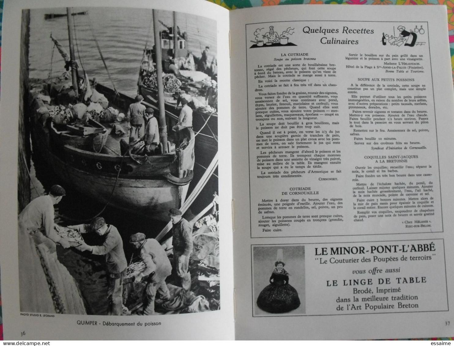 La France à table n° 84. 1960. Finistère. Bretagne raz audierne Brest morlaix chateaulin quimper crozon . gastronomie