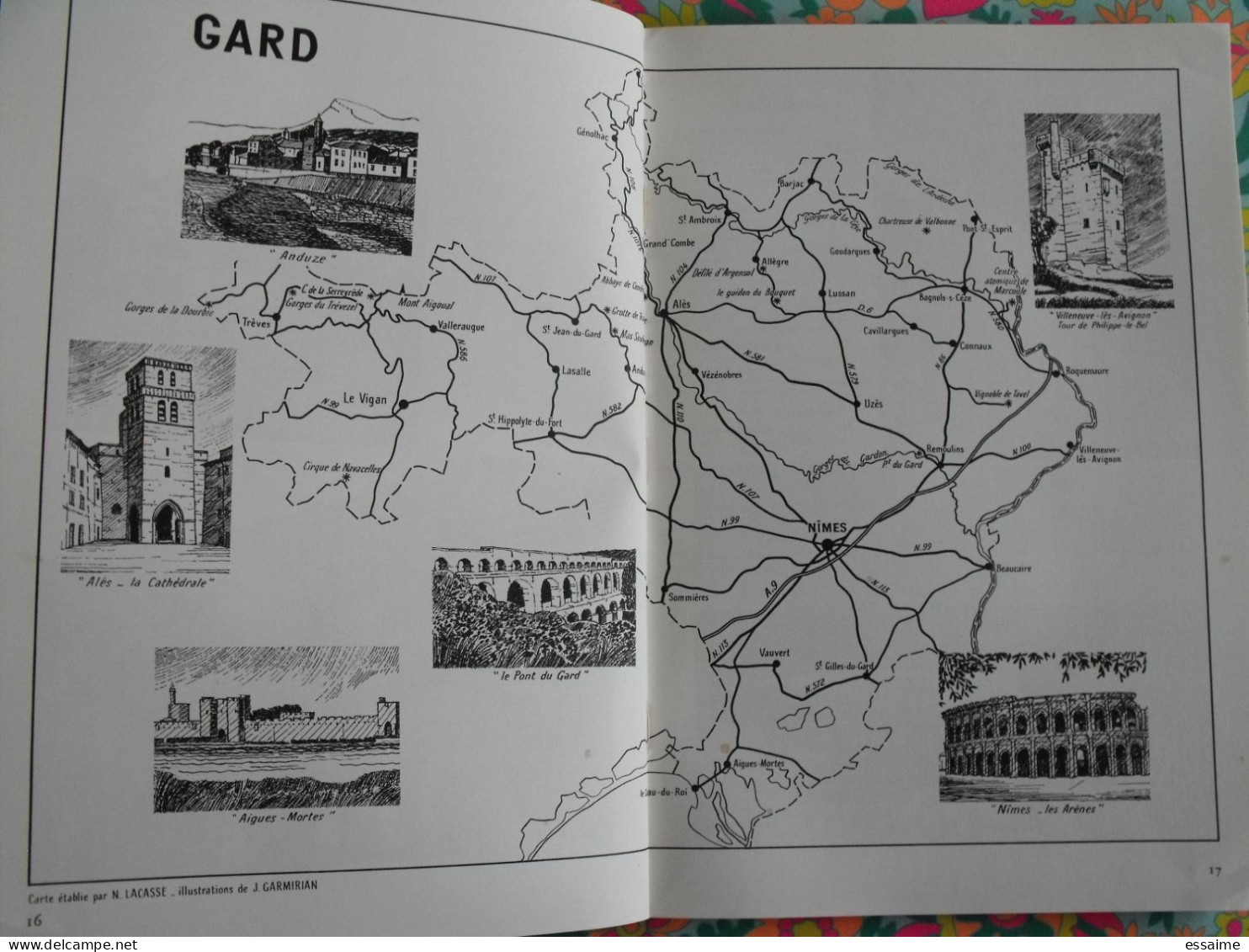 La France à table n° 149. 1970. Gard. Nimes villeneuve valbonne cèze aigues-mortes barjac bagnols uzès. gastronomie