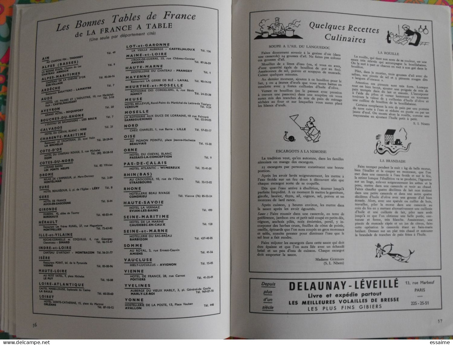 La France à table n° 149. 1970. Gard. Nimes villeneuve valbonne cèze aigues-mortes barjac bagnols uzès. gastronomie