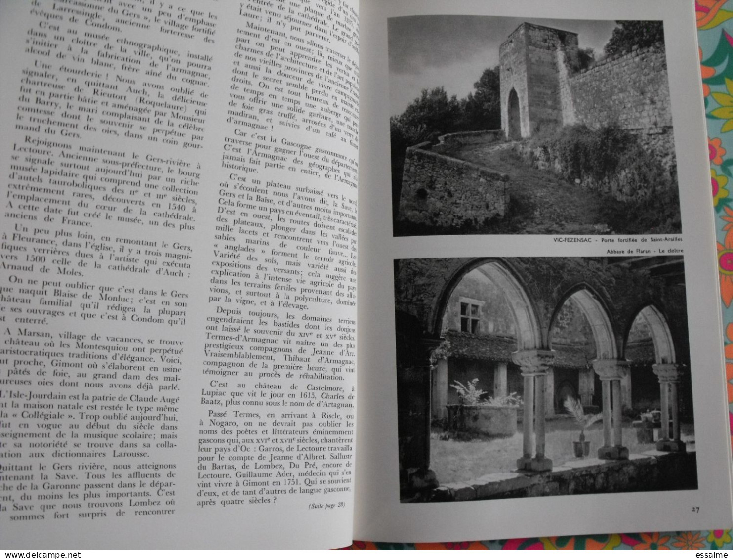 La France à table n° 161. 1972. Gers. mirande la romieu auch lectoure castelnau pavie lavardens vic flaran. gastronomie